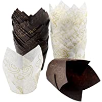 Dokpav moldes para Magdalenas- 100pcs Tazas de de Papel de Magdalenas- capsulas Muffins- Magdalenas Tulip Envuelve…